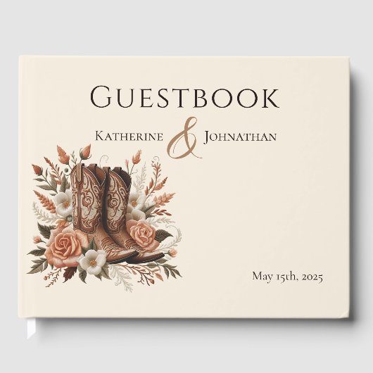 モダンエレガントCountry Western – 花 ゲストブック (正面)