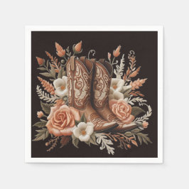 モダンエレガントCountry Western – 花 スタンダードカクテルナプキン