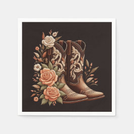 モダンエレガントCountry Western – 花 スタンダードカクテルナプキン