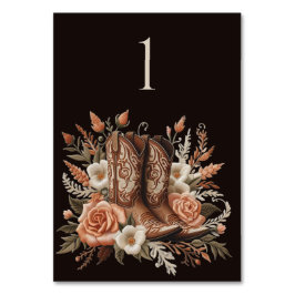 モダンエレガントCountry Western – 花 テーブルナンバー