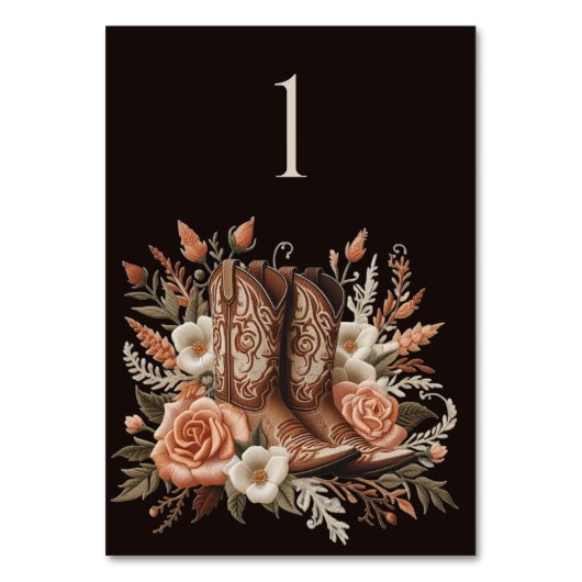 モダンエレガントCountry Western – 花 テーブルナンバー (正面)