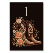 モダンエレガントCountry Western – 花 テーブルナンバー (裏面)