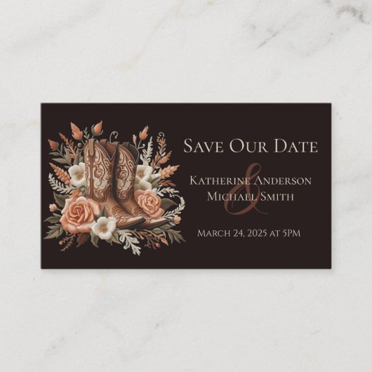 モダンエレガントCountry Western – 花 名刺 (正面)