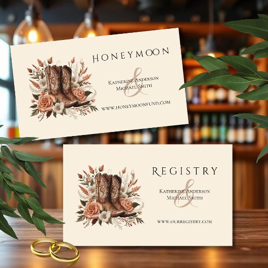 モダンエレガントCountry Western – 花 名刺