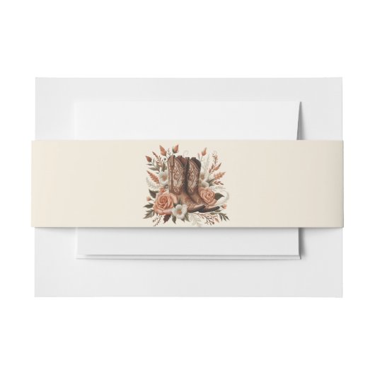 モダンエレガントCountry Western – 花 招待状ベリーバンド (正面例)