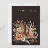 モダンエレガントCountry Western – 花 招待状 (裏面)