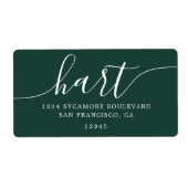 モダンエレガントGreen Script Family差出人住所 ラベル (正面)