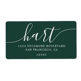 モダンエレガントGreen Script Family差出人住所 ラベル