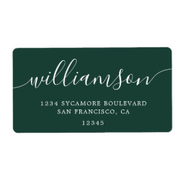 モダンエレガントGreen Script Family差出人住所 ラベル