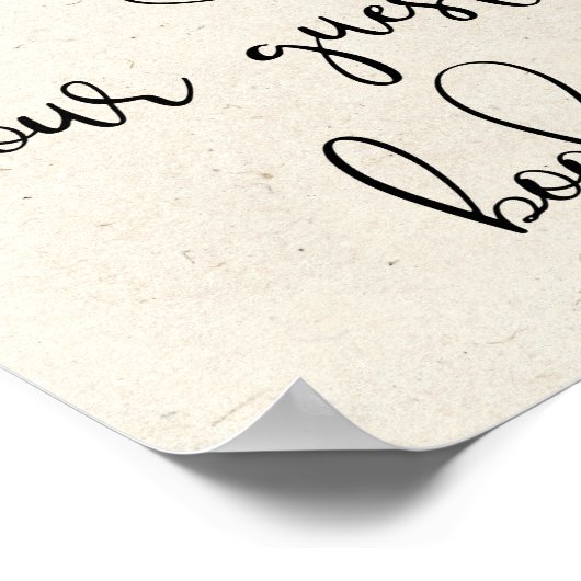 モダンエレガントGuest Bookのサインを結婚下さい ポスター (角)