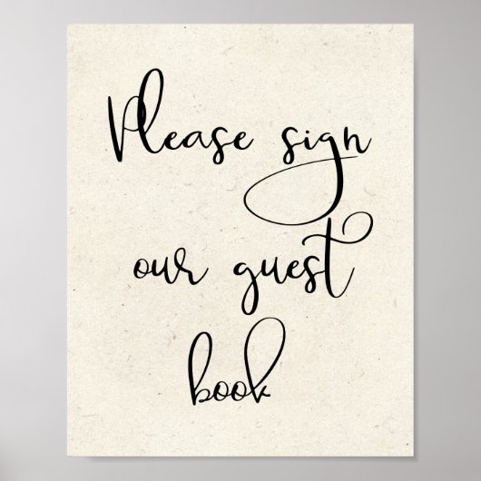モダンエレガントGuest Bookのサインを結婚下さい ポスター (正面)