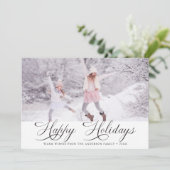 モダンエレガントHappy Holidays Christmas写真 シーズンカード (スタンド正面)