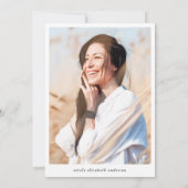 モダンエレガントHello Forty 40thフォト誕生日 招待状 (裏面)