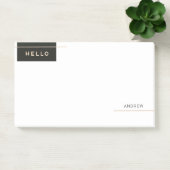 モダンエレガントHello with Goldenストライプ Options ポストイット (オフィス)