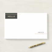 モダンエレガントHello with Goldenストライプ Options ポストイット (デスク)