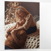 モダンエレガントHoliday Joy Script Photo 三つ折りカード (内部最初)