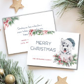 モダンエレガントHusky Dog Merry Chrimas シーズンカード
