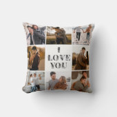 モダンエレガントI love You Photo Collage Gift クッション (正面)