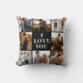 モダンエレガントI love You Photo Collage Gift クッション (正面)