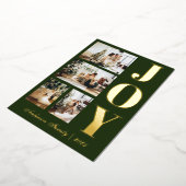 モダンエレガントJoy Christmas 4枚フォトスクリプト 箔シーズンカード (回転した状態)