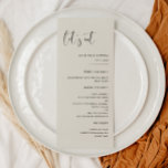 モダンエレガントLight Sage Green Let's 食べ結婚 s メニュー<br><div class="desc">やろう食べ!の結婚または披露宴パーティータイポグラフィモダンとトレンディーのセージ緑の色あなたの文房具結婚：このとエレガントなウェディングスイートシンプルを選択する。完全にカスタマイズ可能：好きなように背景色だけでなく、文字色も変更できる。</div>