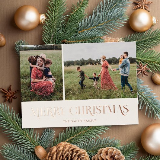 モダンエレガントMerry Christmas 2の写真 箔シーズンカード