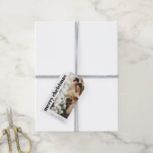 モダンエレガントMerry Christmas Family写真 ギフトタグ (より糸付き)