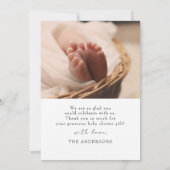 モダンエレガントNaked 2写真Baby Shower サンキューカード (裏面)