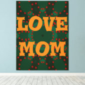 モダンエレガントorange_black_red_love mom_デザイン キャンバスプリント (インサイチュ (ウッドフロア))
