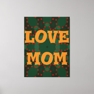 モダンエレガントorange_black_red_love mom_デザイン キャンバスプリント