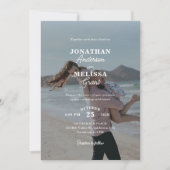 モダンエレガントOverlay Photo結婚 Script 招待状 (正面)