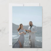 モダンエレガントOverlay Photo結婚 Script 招待状 (裏面)