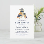 モダンエレガントOwl Baby Shower招待状- Tribal 招待状 (スタンド正面)