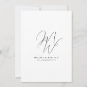 モダンエレガントPhoto Monogram結婚's 招待状 (裏面)