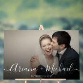 モダンエレガントPhoto Welcome Name Keepsake結婚's アクリルサイン (ニュートラル)