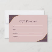 モダンエレガントPink Business Gift Certificate (裏面)