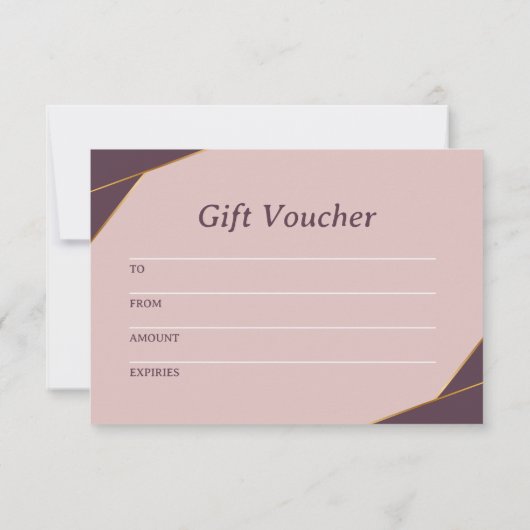 モダンエレガントPink Business Gift Certificate (裏面)