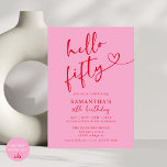 モダンエレガントPink Red Hello 50th Birthday Party 招待状<br><div class="desc">祝スタイルでピッエレガントクと赤の50歳の誕生日パーティーの招待とモダン!ピンクと鮮やか赤のはっきりした色合いが混ざり合ったシックな誘いは、そんな素晴らしいマイルストーンをマークするのに最適。タイポグラフィとお洒落デザインの要エレガント素は、50誕生祝いへの招待状客への素晴らしい道を作る。パーティー詳細でパーソナライズし、クラスとおもしろいが満載の忘れられないイベントのトーンを設定する。エレガンスとカラーを融合モダンしたい人に最適はっきりしたで、この招待は離れゲストに対して永続的な印象を与える！</div>