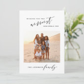 モダンエレガントRed Script 1 photo Chrimas シーズンカード (スタンド正面)