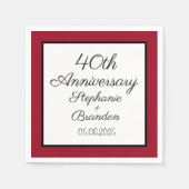 モダンエレガントRuby40結婚周年記念 スタンダードカクテルナプキン (正面)