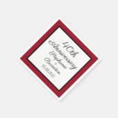 モダンエレガントRuby40結婚周年記念 スタンダードカクテルナプキン (角)
