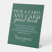 モダンエレガントSage Greenの遊カードゲストブック 台座サイン (正面)