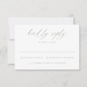 モダンエレガントSage Green結婚 Writh's 出欠カード (正面)