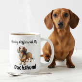 モダンエレガントSandy Brown DACHSHUND Coffee ボーンチャイナマグカップ