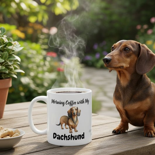 モダンエレガントSandy Brown DACHSHUND Coffee ボーンチャイナマグカップ