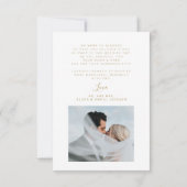 モダンエレガントScriptフォトブラック金ゴールド結婚 サンキューカード (裏面)