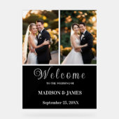 モダンエレガントScript 2写真結婚の歓迎 アクリルサイン (正面)