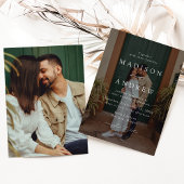 モダンエレガントScript 2写真結婚の 招待状