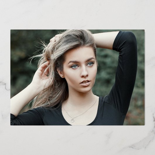 モダンエレガントScript 2面フォトグラードカード 箔招待状 (裏面)