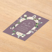 モダンエレガントScript Aged Lavender Baptism アクリル招待状 (レイダウン)